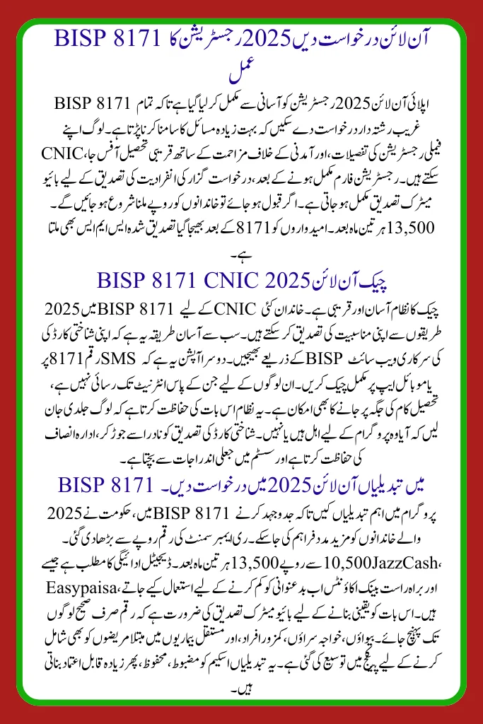 New Updates in BISP 8171 Online Apply 2025