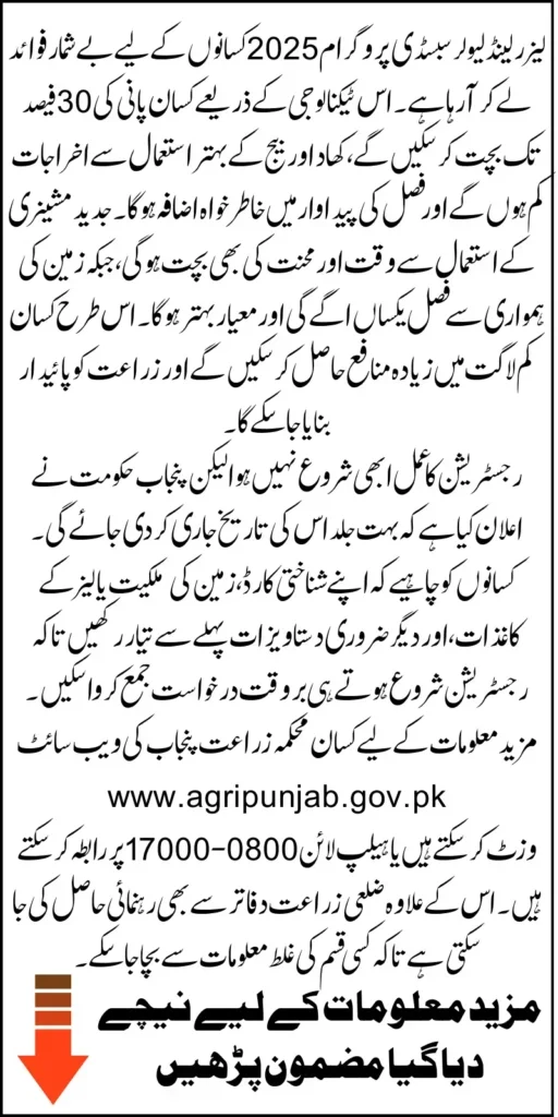 1000 Laser Land Leveler Subsidy Scheme 2025